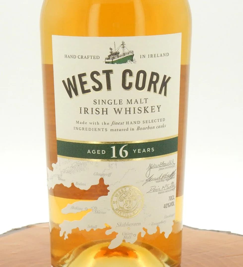 Confezione di West Cork 16 Y.O. Single Malt Bourbon Cask
