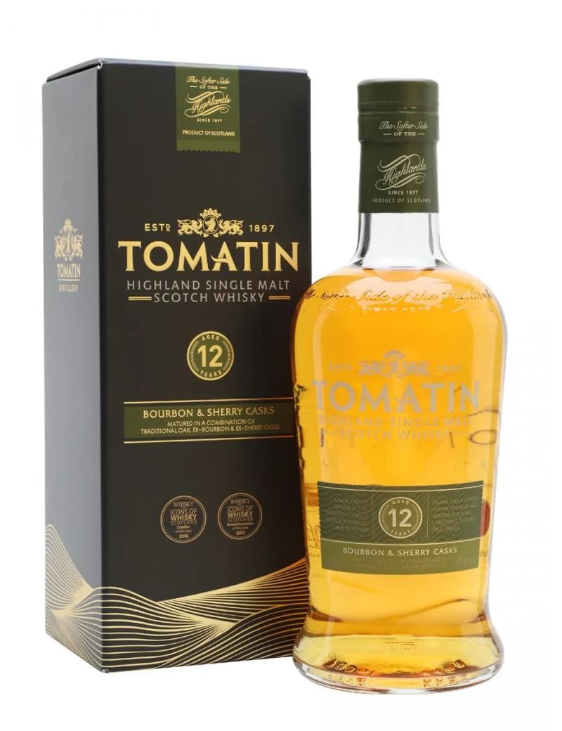 Confezione di Tomatin 12 Y.O. Bourbon&sherry Casks